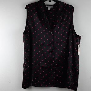 MORGAN TAYLOR 2 piece black pink polka dot pijama